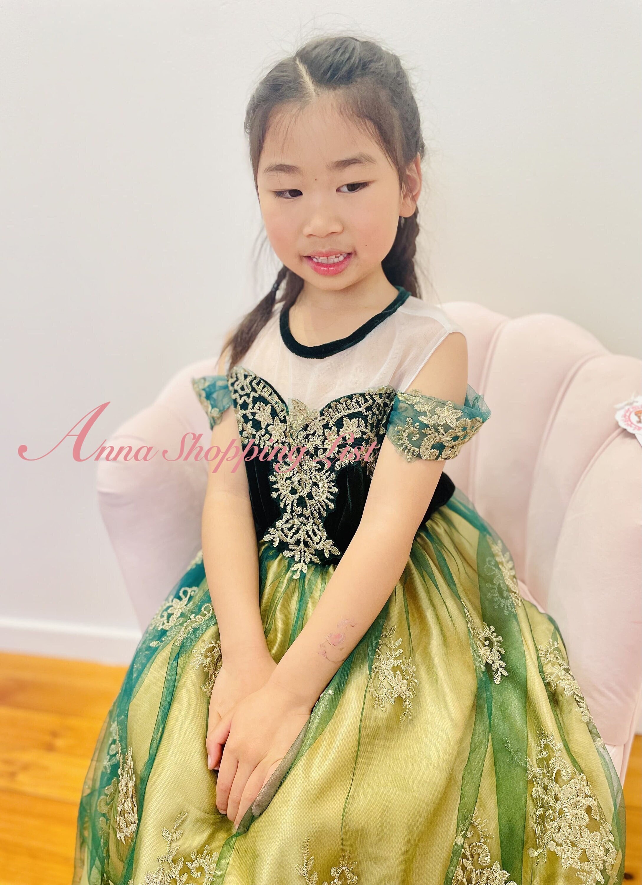 15+ Anna Frozen Green Dress