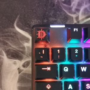 Diablo logo inspired keycap for mechanical keyboard 3D printed artisan keycap