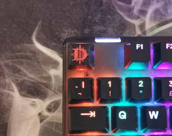 Diablo logo inspired keycap for mechanical keyboard 3D printed artisan keycap