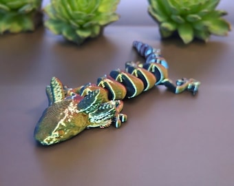 3DPrinted Articulated Adorable Axolotl | Sensory Stress Fidget | As Seen On TikTok | Flexible Multi Coloured Axolotl Cute Gift