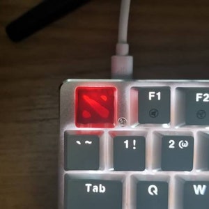 Dota 2 logo inspired keycap for mechanical keyboard 3D printed artisan keycap