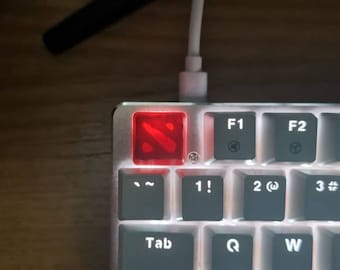 Dota 2 logo inspired keycap for mechanical keyboard 3D printed artisan keycap