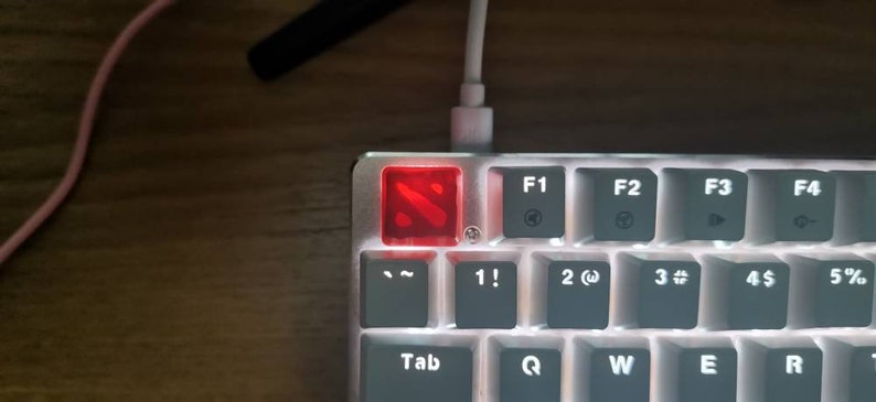 Dota 2 logo inspired keycap for mechanical keyboard 3D printed artisan keycap image 1