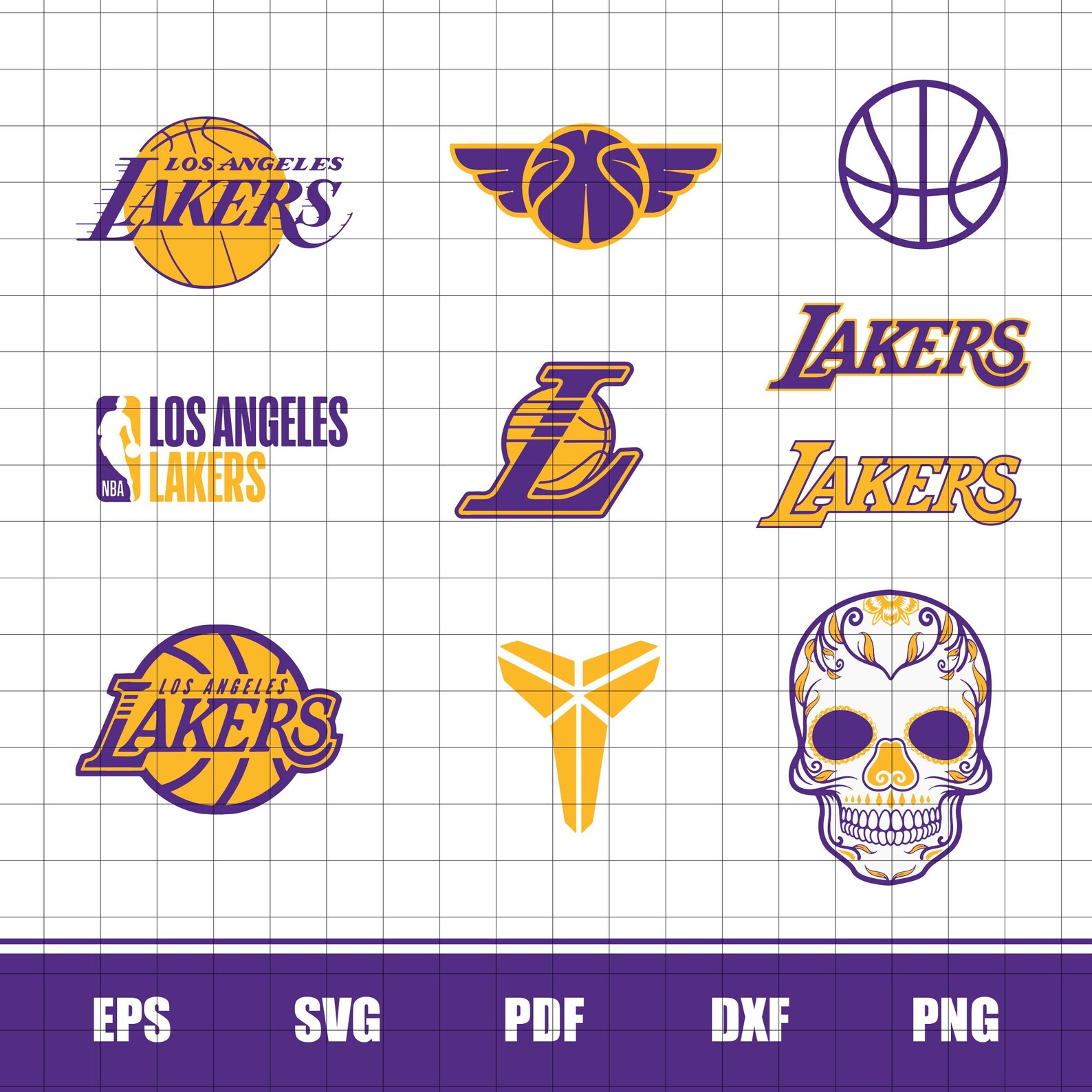Download Los Angeles Lakers NBA Bundle svg Sport Svg Sport Basketball | Etsy