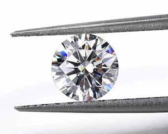 Loose Moissanite Stone White D Color , Round Cut VVS1 Lab Created Diamond Faceted 1 to 10 Carat Sizes with Certification