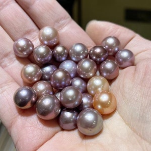 Perla Edison AAAA suelta: perla de agua dulce sin teñir para joyería DIY (9-15 mm, redonda, brillo intenso)