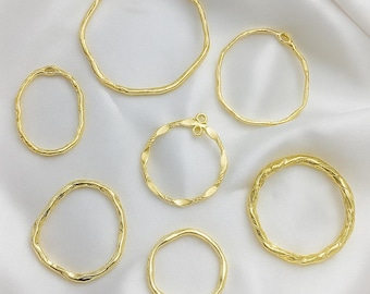 Engastes abiertos dorados: colgantes de resina para joyería, 10 piezas