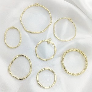 Gold Open Back Bezel for Resin, UV Resin, Epoxy Resin, Pressed Flower Jewelry, Open Frame Pendant, Circle Resin Pendant, Wholesale, 10-pcs