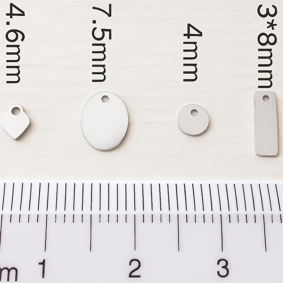 Custom Engraved Sterling Silver Jewelry Tags: Logo Charms, Necklace End Tags - 10pcs