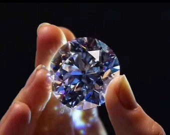 Loose Moissanite Stone: Round Cut, D Color, VVS1 Clarity (0.1-10 Carat)