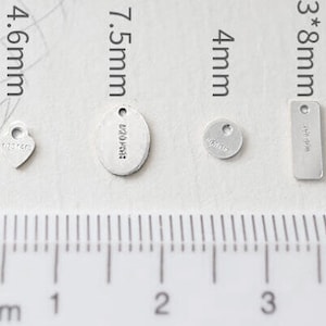 925 Sterling Silber Schmuck Tags, Individuelle Gravierte Logo Anhänger, Oval Runde Herz Rechteck Tags, Ende der Kette Halskette Tags 10stk