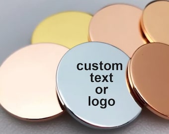 Engraved Stainless Steel Circle Discs: Custom Medallion Charms, No Hole - 10pcs