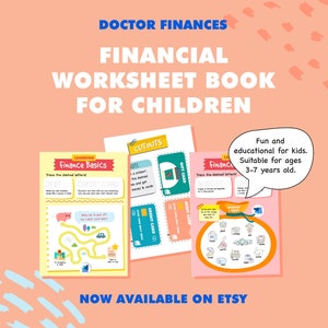 Kids Financial Workbook for Preschool, Pre-K, Kindergarten, K-3 Students BESTSELLING image 1