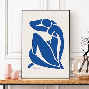 Matisse Print, Matisse Nu Blue, Mid Century Modern, Henry Matisse, Minimalist Art, Female Body Art, Matisse Poster