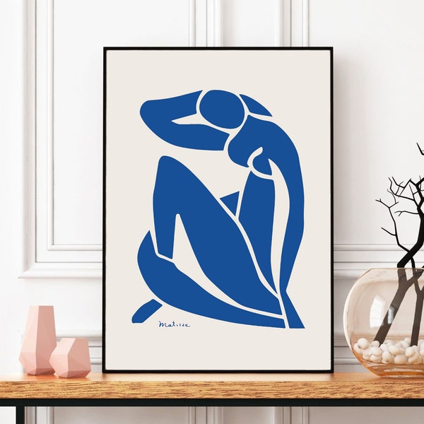 Matisse Print, Matisse Nu Blue, Mid Century Modern, Henry Matisse, minimalistische Kunst, weibliche Körperkunst, Matisse Poster