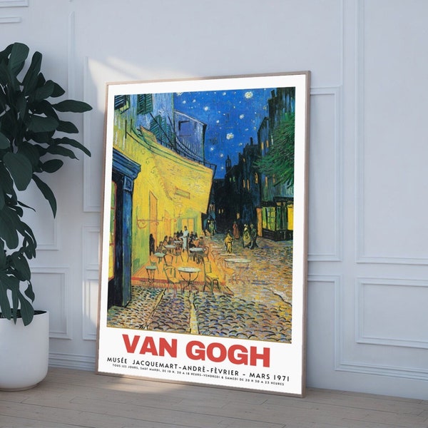 Van Gogh Print, Café Terrace at Night  | Impressionist Painting | French Cityscape Print | Famous art