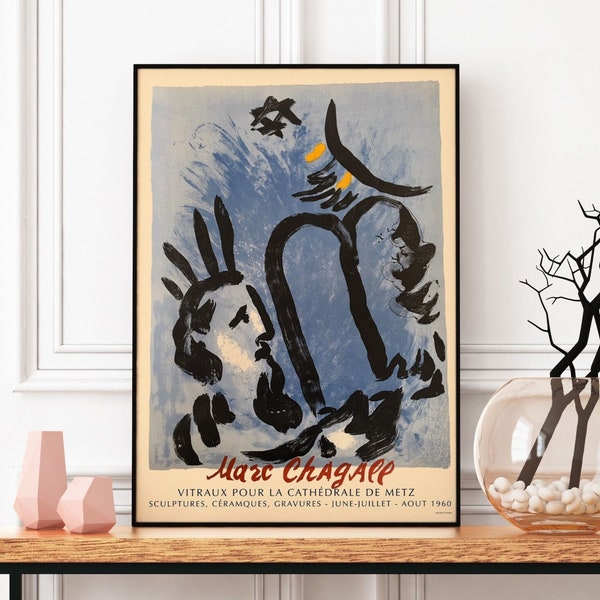 Marc Chagall Poster, Marc Chagall Exhibition Print, Mid Century Modern,Vintage Art Poster, Chagall Museum Poster