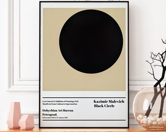Black Circle Malevich,Wall art, Vintage exhibition poster