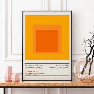 Josef Albers Exhibition Poster, Homage To The Square Poster, Minimalist Print, Aesthetic Poster