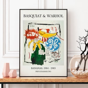 Jean Michel Basquiat Print, Basquiat Bananas 1985 Exhibition Poster