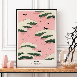 Pink Sky By Seitei Watanabe, Japanese Woodblock, Vintage Poster, Museum Poster