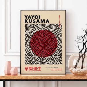 Yayoi Kusama Print, Yayoi Kusama Poster, Japanese Art, Kusama Print, Black Poster