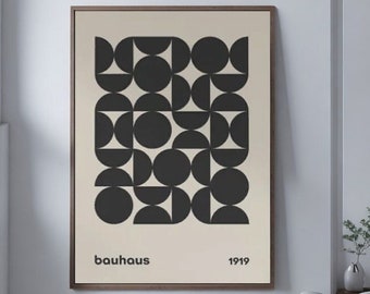 Bauhaus Movement Poster, Exhibition Poster, Bauhaus Wall Art, Graphic Art Print