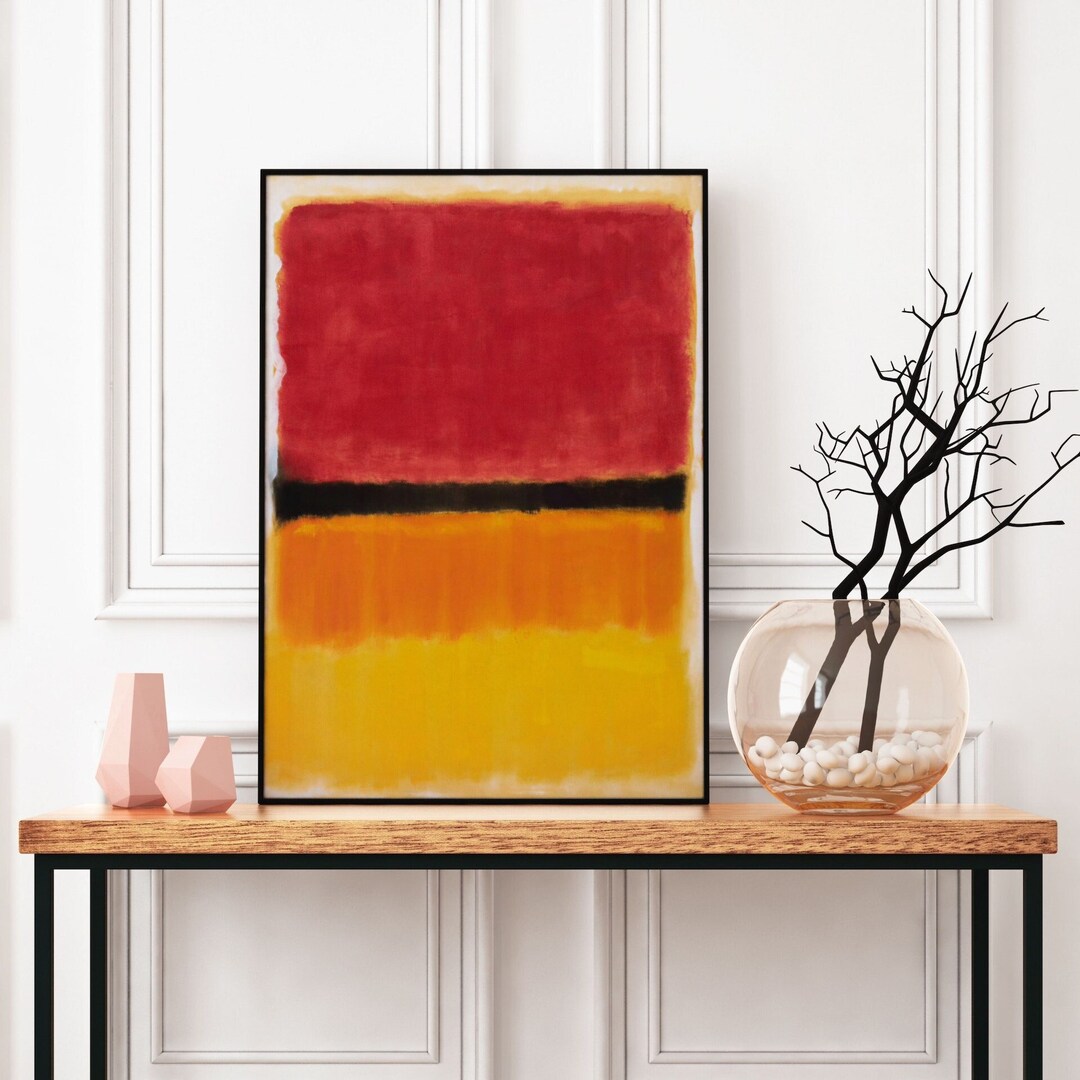 Mark Rothko Red Yellow Poster, Exhibition Poster,rothko Print, Red Wall ...