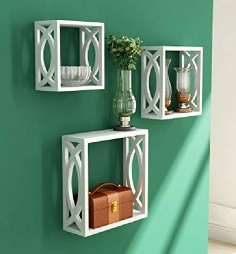MDF Wooden Square Floating Cube Wall Shelf/square Design Wall Etsy