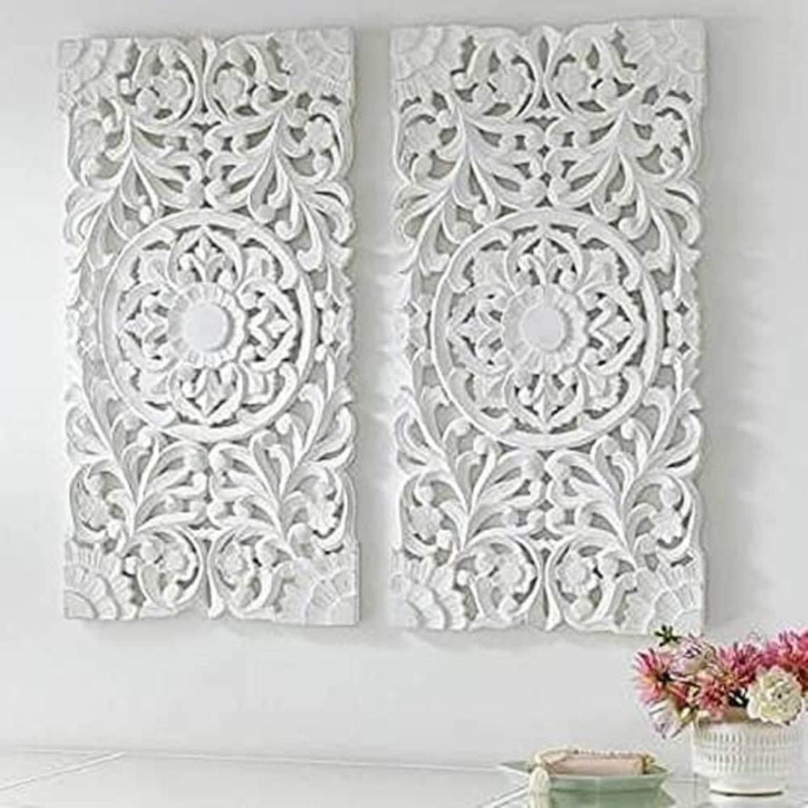 Floral MDF Wall Decoration Panel Wall Decoration Hanging Etsy