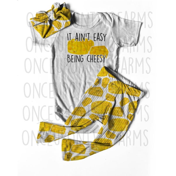 It ain't easy being cheesy, cheese baby shirt, cheese outfit, cheese gift, first birthday outfit, cheese tshirt, cheese baby clothes