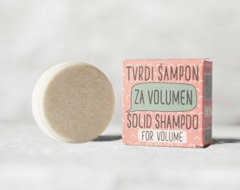 Volume and Hair Strenght Solid Shampoo+Conditioner Bar [Maca Extract, Sea Salt, Castor Oil] - vegan, plastic free, zero waste - 60g/2.1oz