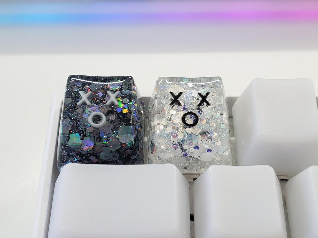 Holographic XOX Emoji Glitter Keycaps OEM R1 Cherry MX Switches