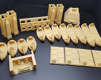 Imhotep - Ships and buildings - MeepleForge