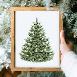 Pine Tree Art, Christmas Tree Prints, Christmas Printable Wall Art, Farmhouse Christmas Wall Art, Winter wall art, printable wall art