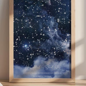 Impression de carte des étoiles personnalisée | Cadeau de fiançailles | Cadeau personnalisé pour fiancé Poster | Cadeau pour fiancée