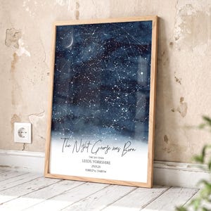 Custom Star Map, Gift for couple, Night sky print, Constellation map, Custom Star Map Easel sign, Custom Wedding Gift Anniversary gift