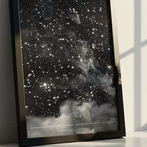Impression de carte des étoiles personnalisée | Cadeau La nuit de notre rencontre | Poster personnalisé ciel nocturne | Cadeau d'anniversaire de rencontre pour lui ou elle
