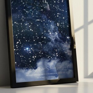 Mapa estelar de boda personalizado / Regalo de aniversario de boda personalizado / Regalo de boda único / Carta estelar personalizada