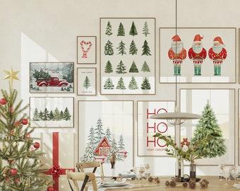 Weihnachts-Galeriewand-Kunst-Set: Winterferien Drucke (Digitaler Download)