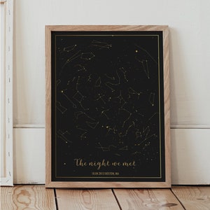 Star map by date, Custom Star Map, Night Sky Print, Star Map Poster, Wedding Gift, Constellation, Personalized Gift, Engagement Gift
