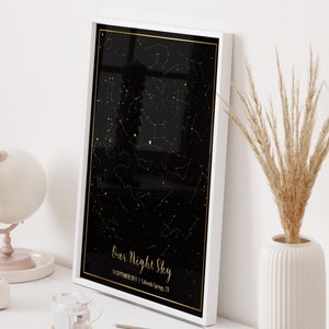 Star Map, Constellation Map, Valentines Gift For Him, Anniversary Gift, The Night We Met, Map of Stars