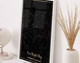 Star Map, Constellation Map, Valentines Gift For Him, Anniversary Gift, The Night We Met, Map of Stars