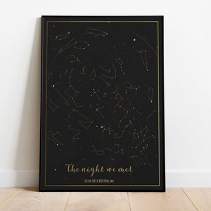 Star Map Print, Constellation Personalized Poster for Couples, Anniversary Gift, Mothers Day Gift, Gift For Mom