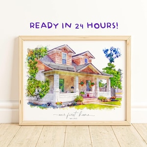 Watercolor House, New Home Gift, Housewarming Gift, Watercolor House from Photo, Custom House Portrait, First Home Gift, House Portrait