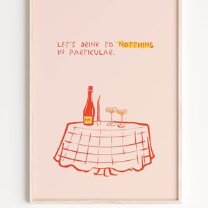 Cocktail Art Print Wine Art Print Minimal Art bar cart accessories Cocktail Art Bar Cart Prints Let's Drink Digital Prints Wall Art