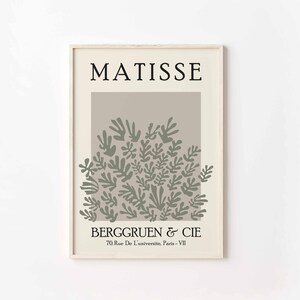 Henri Matisse Abstract Printable Wall Art La Gerbe Vintage Exhibition Poster Digital Download Green Minimalist Print Henri Matisse Print