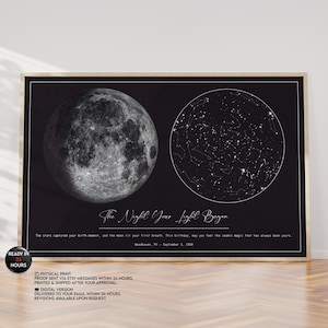 Mappa personalizzata con Luna e Stelle per il suo compleanno: regalo celeste unico per le donne