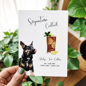 Watercolor Pet Signature Cocktail Sign: Custom Wedding Drink (Digital Product)