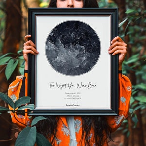 Custom Star Map by Date, Night Sky Print, Personalized Star Chart, The Day you were born, Wedding gift, Mother's Day Gift